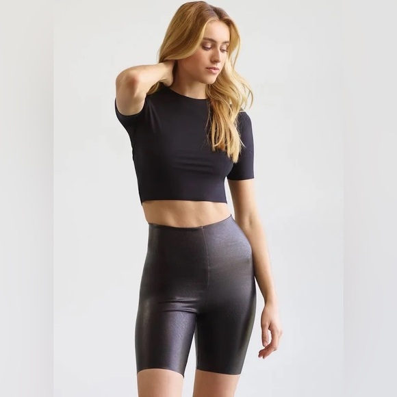 Commando Faux Leather Bike Shorts Black Women’s Small Nwt High Rise Biker